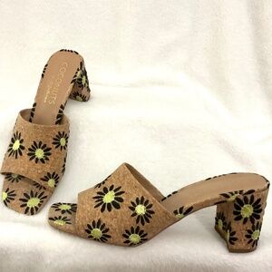 Coconuts By Matisse Kristin Boho Cottage Core Resort Y2K Mule Heel Sandal Sz 10M